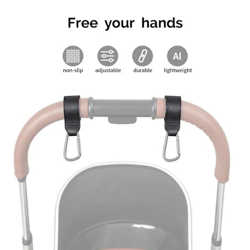 Titaniumbaby barnevognskroker i skinn -2pack