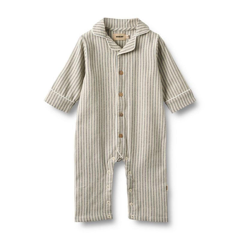 Wheat, Night Suit L/S Lennie Baby, Blue Stripe