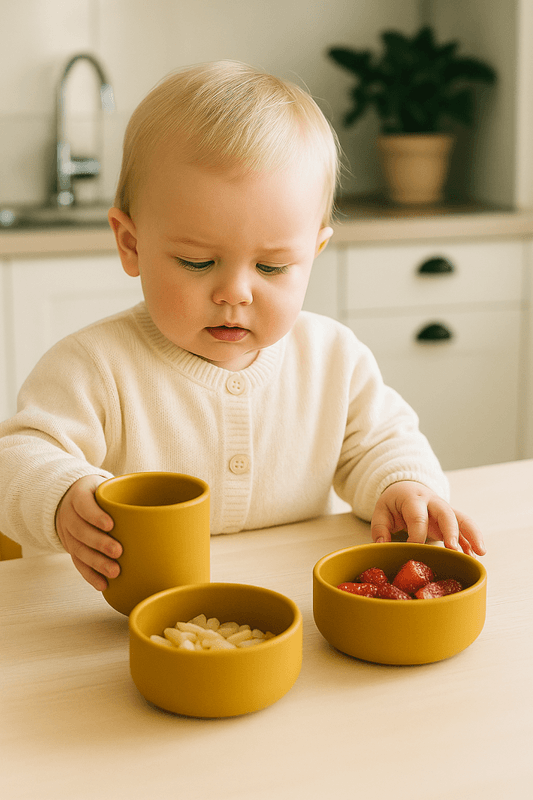 Filiokus spisesett i silikon – trygt, robust og klart for hverdagens måltider