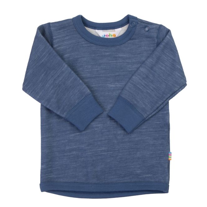 Hovedbilde Joha ullbluse med lange ermer, ull/bambus, Mørkeblå