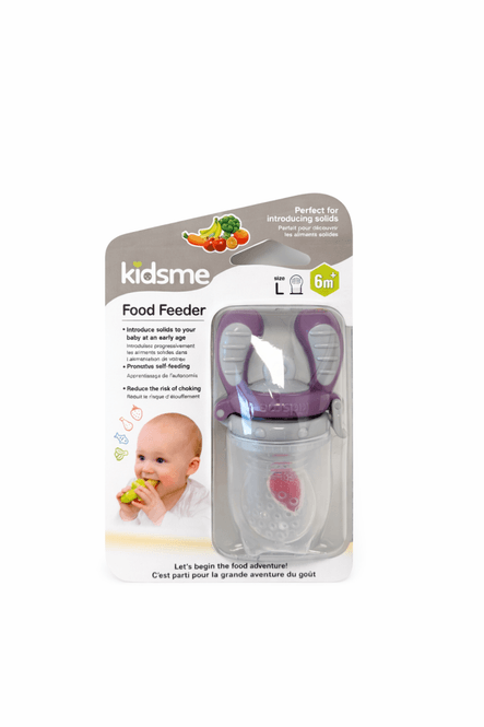 Hovedbilde Kidsme, Food Feeder m/ silikon-nett Plomme/grå BLISTER PACK