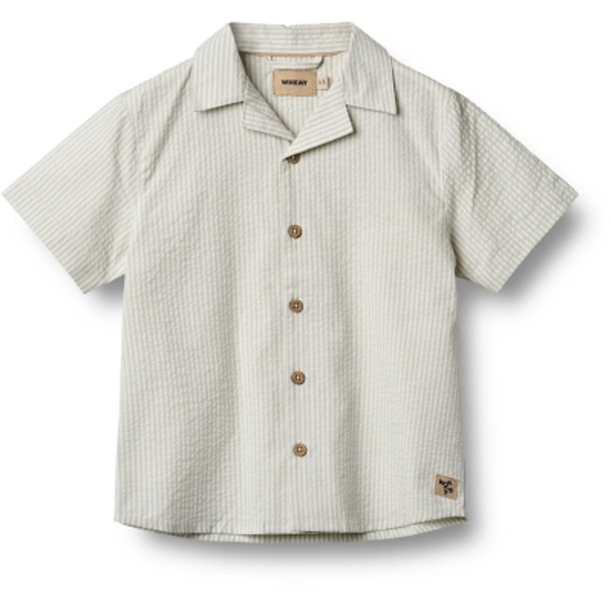 Wheat, Skjorte S/S Anker, Summer blue stripe (122 cm)