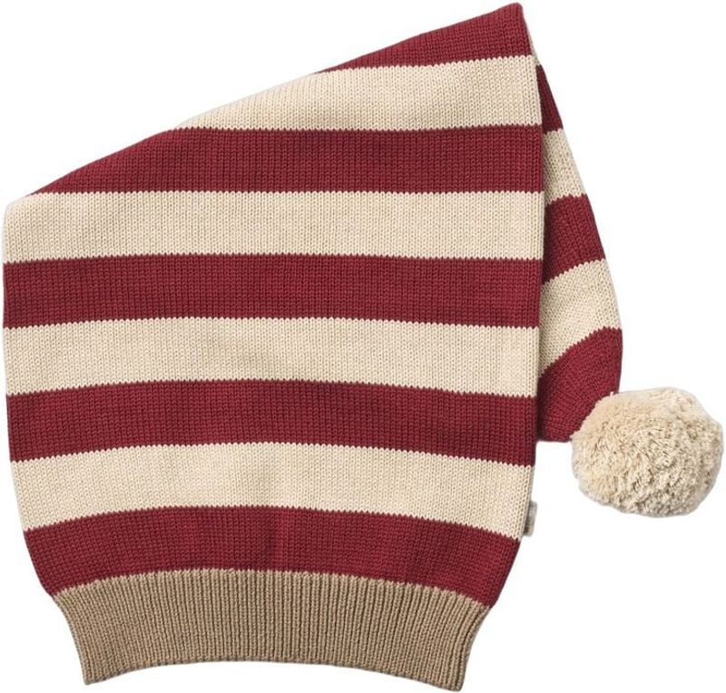 Wheat, Knitted Christmas Hat, red stripe