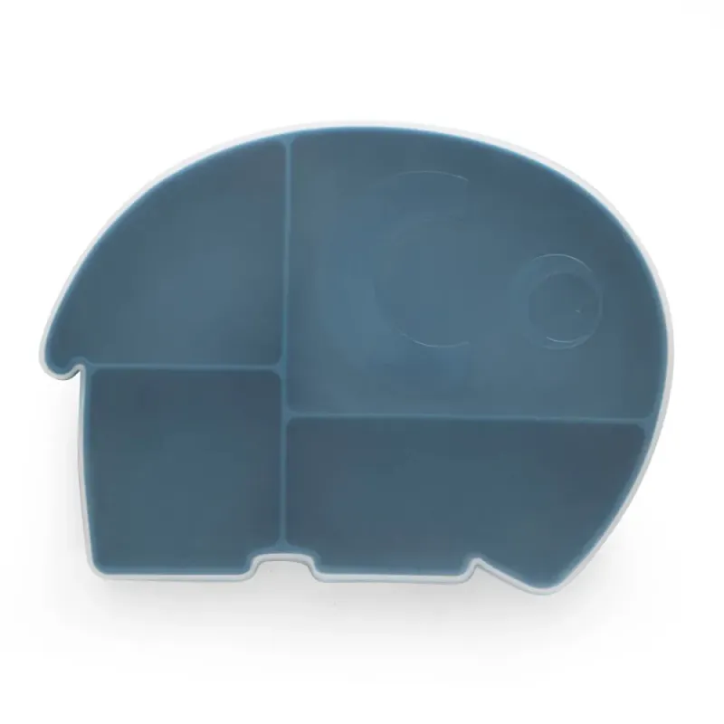 Sebra, Silicone plate w/lid, Fanto, nordic blue