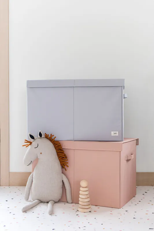 3 Sprouts Folding toy chest, Clay