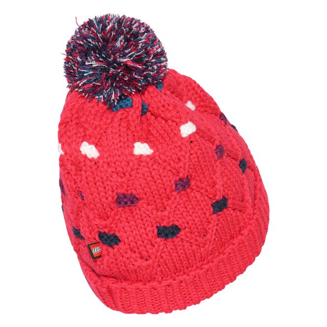 Hovedbilde LEGO Kidswear Iconic lue med dusk og prikker, Rød