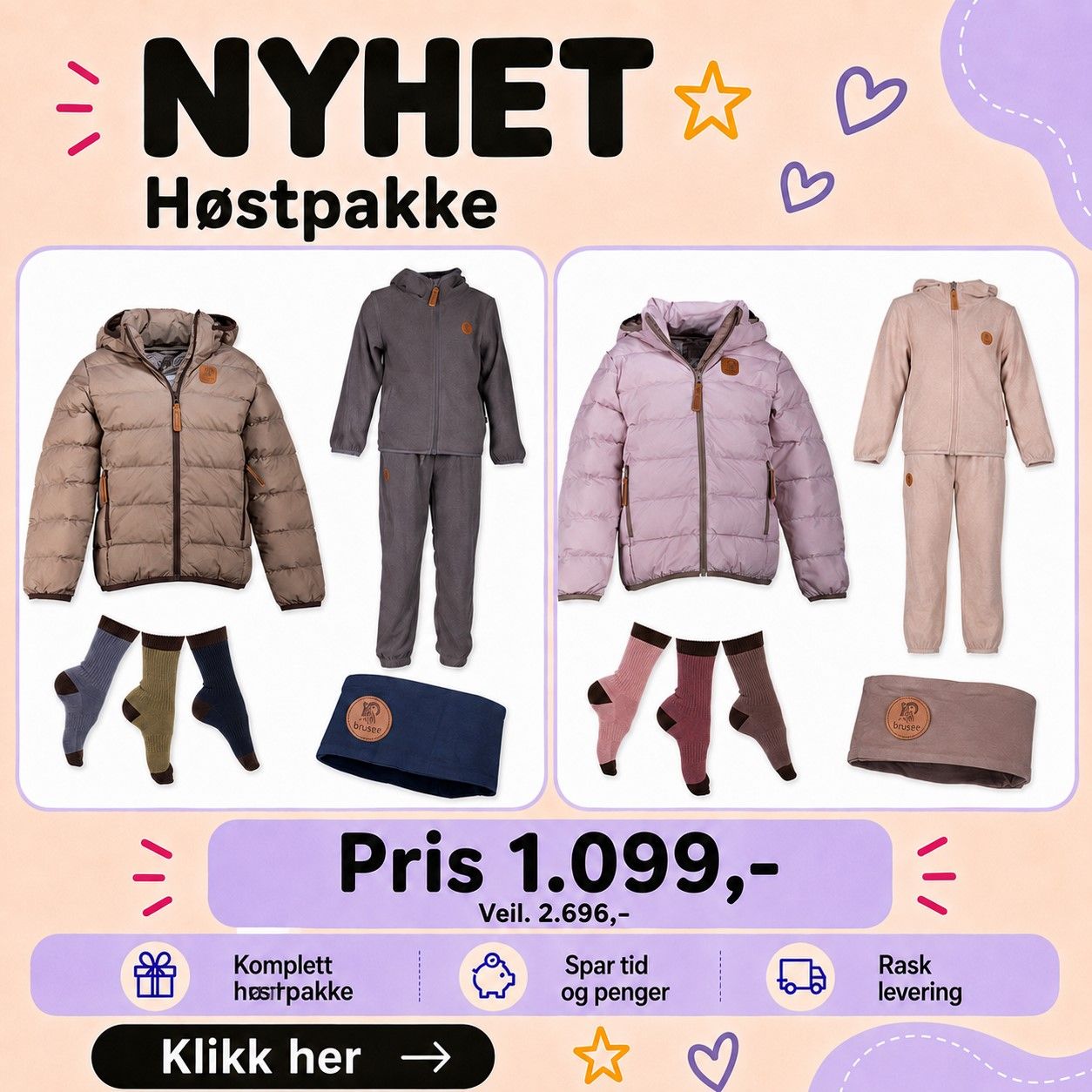 Pakkedeals fra Babybanden, flere plagg til samlet pris