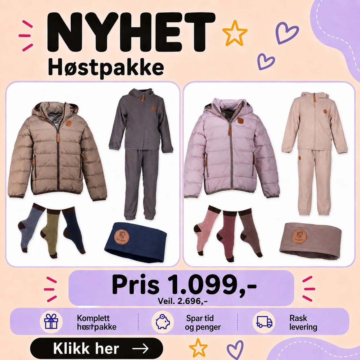 Pakkedeals fra Babybanden, flere plagg til samlet pris
